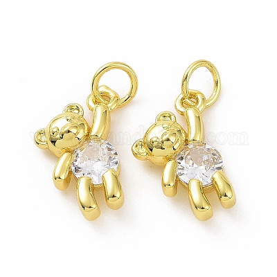 Латунные микропаве прозрачные кубические циркониевые подвески ZIRC-F135-25G-03-1
