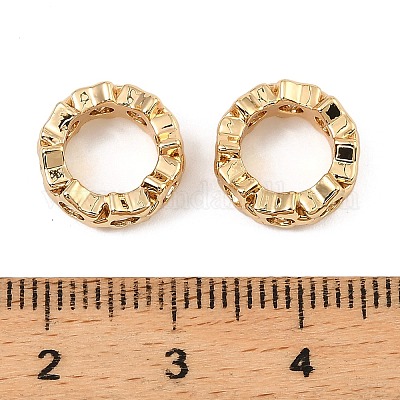 Латунные микро проложить кубического циркония бусы KK-C155-12G-1