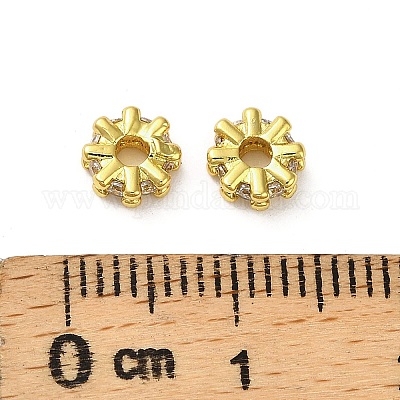 Латунные микро проложить кубического циркония бусы KK-B142-07A-01G-1