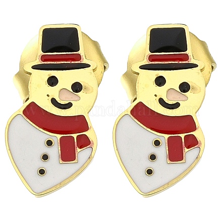 Ионное покрытие(ip) 304 нержавеющая сталь эмалированные серьги-гвоздики EJEW-I316-04G-06-1