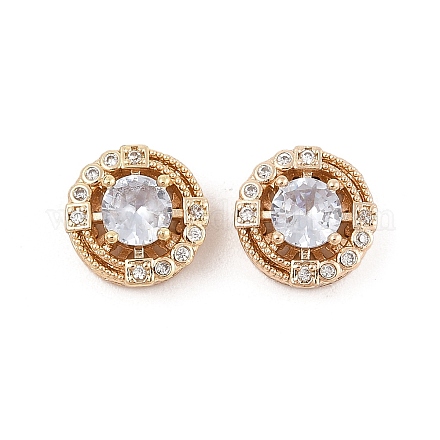 Стойки обшивки латунь микро проложить кубического циркония бусы KK-F879-10G-1