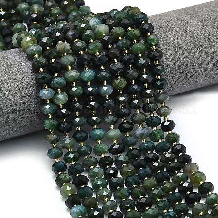 Природные моховой агат бисер нитей G-P573-A19-01-1