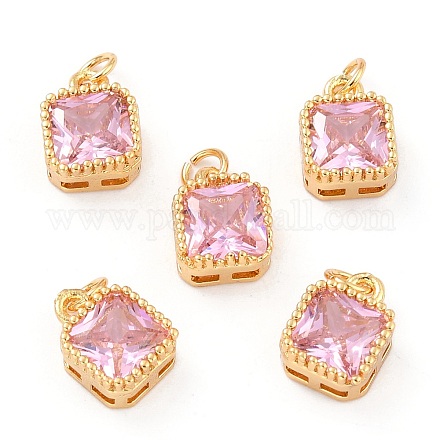 Настоящие 18-каратные позолоченные подвески из латуни с инкрустацией из кубического циркония ZIRC-L100-073G-06-1