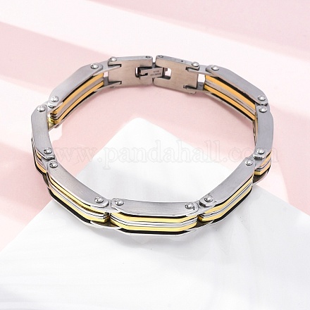 Браслеты из нержавеющей стали 304 с цепочкой для женщин и мужчин BJEW-R018-09GP-1