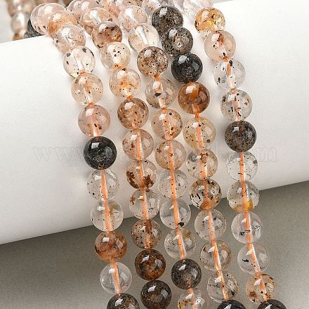 Нити натуральных алмазных бусин херкимер G-Z115-C01-6mm-1