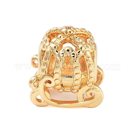 Обшивка стойки полые латунные европейские бусины KK-B097-03G-1