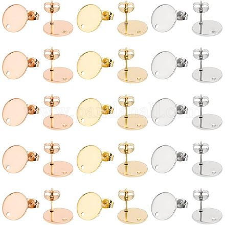 Фурнитура для сережек-гвоздиков из нержавеющей стали 304 с вакуумным покрытием pvd STAS-UN0002-42-1