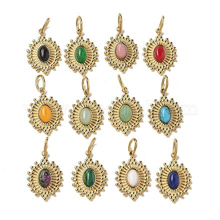 Ионное покрытие (ip) нержавеющей стали 304 с подвесками из натуральных и синтетических драгоценных камней STAS-G351-20G-1