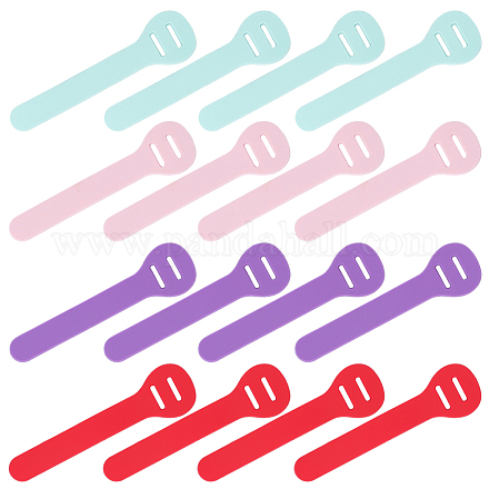 24 шт. 4-х цветные ПВХ-язычки для застежки-молнии&nbsp;PVC-GF0001-02A-01-1