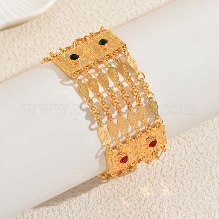 Винтажные многорядные браслеты из сплава с микропаве из кубических цирконий FM7028-1