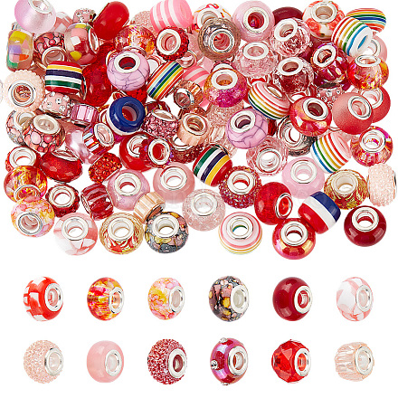 2 набор 2-х цветных европейских бусин из акрила FIND-UN0015-83-1