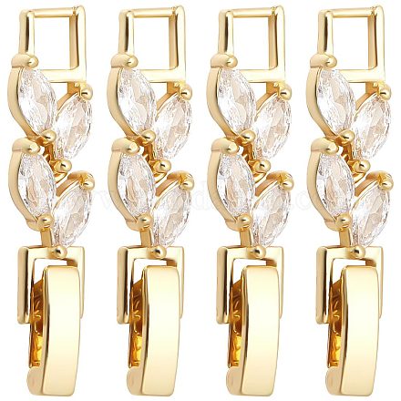 10 шт. застежки для часового ремешка из латуни с прозрачным кубическим цирконием KK-SC0003-11G-1