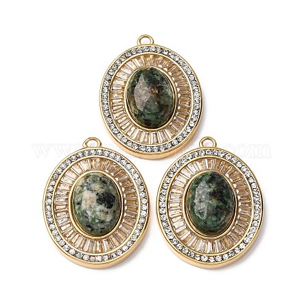 Овальные подвески из натуральной африканской бирюзы(яшмы) STAS-L080-010G-04-1