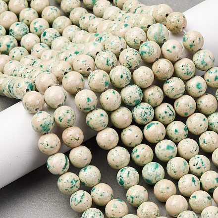 Нити из натурального окрашенного мрамора G-P593-8mm-01-1