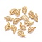 Tibetan Style Alloy Pendants, Leaf, Golden, 18x10.5x1.5mm, Hole: 1.2mm