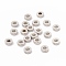 Non-Tarnish 201 Stainless Steel Spacer Beads, Flat Round with Diamond Texture, Stainless Steel Color, 8x3mm, Hole: 3.5mm