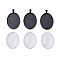 DIY Pendant Making, with Electrophoresis Alloy Big Pendant Cabochon Settings and Transparent Glass Cabochons, Oval, Black, Cabochons: 40x30x7~9mm, Settings: 50x32x3mm, Hole: 6x4mm, 2pcs/set