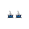 Geometric S925 Silver Zircon Rectangle Stud Earrings, Delicate Daily Accessory