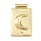 Brass Pendants, Rectangle, Golden, Moon, 18.5x11.5x3mm, Hole: 1.4mm