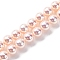UV Plating Pearlized Glass Pearl Beads Strands, Imitation Austrian Crystal Beads, Round, Light Salmon, 6mm, Hole: 0.6mm, about 65~66pcs/strand, 15.55~15.75 inch(39.5cm)