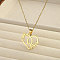 201 Stainless Steel Flower Heart Initial Pendant Necklaces for Women, Golden, Letter Q, 17.72~20.08 inch(45~51cm)