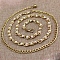 Alloy & Plastic Round Beads Twisted Belly Chains, Golden, Antique White, 650x8mm