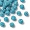 30Pcs Pave Disco Ball Beads, Polymer Clay Rhinestone Beads, Round, Aquamarine, PP13(1.9~2mm), 6 Rows Rhinestone, 10mm, Hole: 1.5mm
