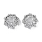 Brass Micro Pave Cubic Zirconia Beads Caps, Cadmium Free & Nickel Free & Lead Free, Flower, Platinum, 12x11x5.5mm, Hole: 2mm