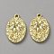 Baroco Style Alloy Pendants, Light Gold, Flower, Oval, 22x13.5x3mm, Hole: 1.5mm