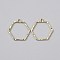 Alloy Pendant, Golden, Hexagon, 27.5x27.5x2mm, Hole: 1.8mm