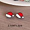 Christmas Theme Resin Stud Earrings, with Brass Earring Findings, Red, Hat, 21x13mm
