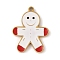 Christmas Theme Ion Plating(IP) 304 Stainless Steel Enamel Pendants, Golden, Gingerbread Man, 15.5x12.5x1.5mm, Hole: 1mm