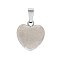 Natural Quartz Crystal Charms, Rock Crystal Charms, with Silver Tone Metal Findings, Heart, 16x6mm