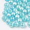 ABS Plastic Beads, Imitation Pearl , Round, Cyan, 8x7.5mm, Hole: 1.5mm, about 1900pcs/500g