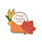 Thanksgiving Day Enamel Pin, Painting Alloy Badge for Backpack Clothes, Light Gold, Envelope, 27.5x35mm