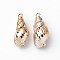 Electroplate Spiral Shell Pendants, with Iron Findings, Light Gold, 21~26x9~12x8~10mm, Hole: 1.8mm