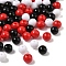 100pcs 3 Colors Opaque Acrylic Beads, Round, Mixed Color, 8x7mm, Hole: 2mm, 100pcs/set