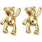 Brass Pendants, Bear, Real 18K Gold Plated, 24x14.5x6mm, Hole: 5x2mm, 10pcs/box