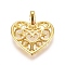 Zinc Alloy Open Back Bezel Pendants, For DIY UV Resin, Epoxy Resin, Pressed Flower Jewelry, Heart, Golden, 16x14.5x3mm, Hole: 1.5mm