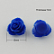 Resin Cabochons, Flower, Medium Blue, 15x7mm