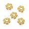 Star Brass Micro Pave Cubic Zirconia Bead Caps, Rack Plating, Long-Lasting Plated, Lead Free & Cadmium Free, Golden, 8.5x2.5mm, Hole: 2mm