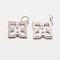 Brass Micro Pave Grade AAA Cubic Zirconia Pendants, Long-Lasting Plated, Flower, Cadmium Free & Nickel Free & Lead Free, Real Platinum Plated, 18x16x2mm, Hole: 3mm