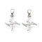 Brass Micro Pave Clear Cubic Zirconia Charms, Windmill Charms, Platinum, 13x11x2mm, Hole: 4.5x2.5mm