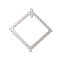 Brass Chandelier Component Links, Lace Edged Rhombus Links, 925 Sterling Silver Plated, 36x34x0.9mm, Hole: 1.4mm