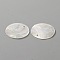 Natural Capiz Shell Pendants, Dyed, AB Color, Flat Round Charm, White, 24.5x1.5mm, Hole: 1.5mm