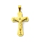 PVD Vacuum Plating 304 Stainless Steel Pendants, Crucifix Cross Charm, Golden, 39.5x25x7mm, Hole: 9.5x4.5mm