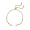 304 Stainless Steel Cable Chain Ball Link Chain Bracelet Making, with Brass Slider Beads, Golden, 9-1/4 inch(23.5cm)