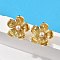Brass ABS Plastic Imitation Pearl Flower Stud Earrings, Long-Lasting Plated, Lead Free & Cadmium Free, Real 18K Gold Plated, 20.5x22mm
