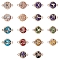 Glass Links connectors, with Light Gold Plated Alloy Findings, Mixed Shapes, Mixed Color, 18pcs/box