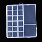 Rectangle Polypropylene(PP) Bead Storage Containers, with Hinged Lid and 20 Grids, for Jewelry Small Accessories, Clear, 19x17x1.8cm, Hole: 17x6mm, Compartment: 29x29mm and 70x70mm and 113x70mm